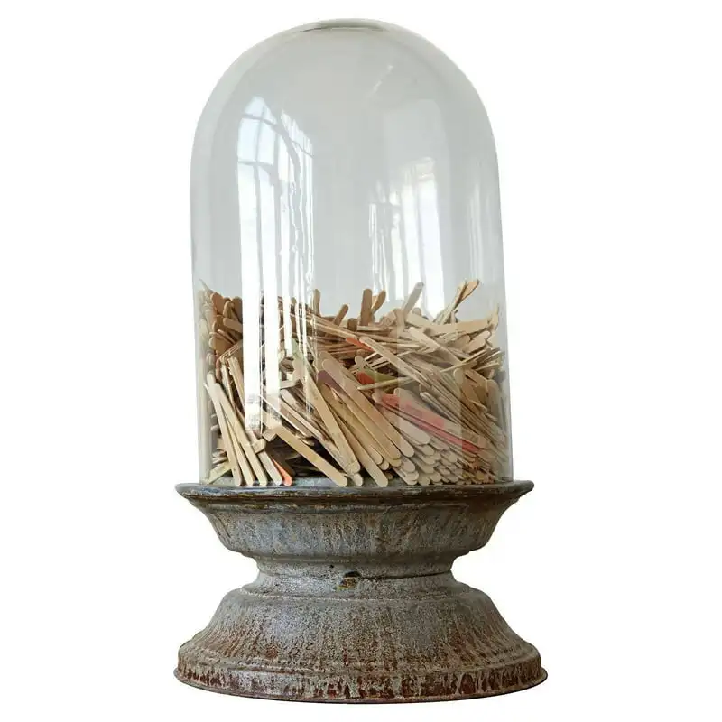 

Piece Glass Cloche with Metal Base
