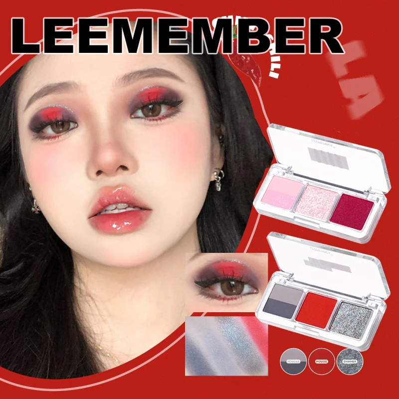 

LEEMEMBER Eyeshadow Palette 3 Colors Long Lasting Waterproof Matte Glitter Shimmer Fresh Sexy Female Eye Shadow Makeup Cosmetic