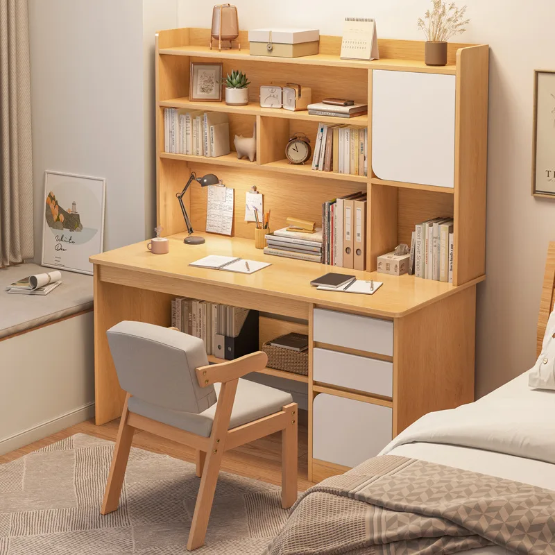 

Computer Desk Desk Table Bookshelf All in One Set Simple Modern Bedroom Writing Desk Student Household Study Table