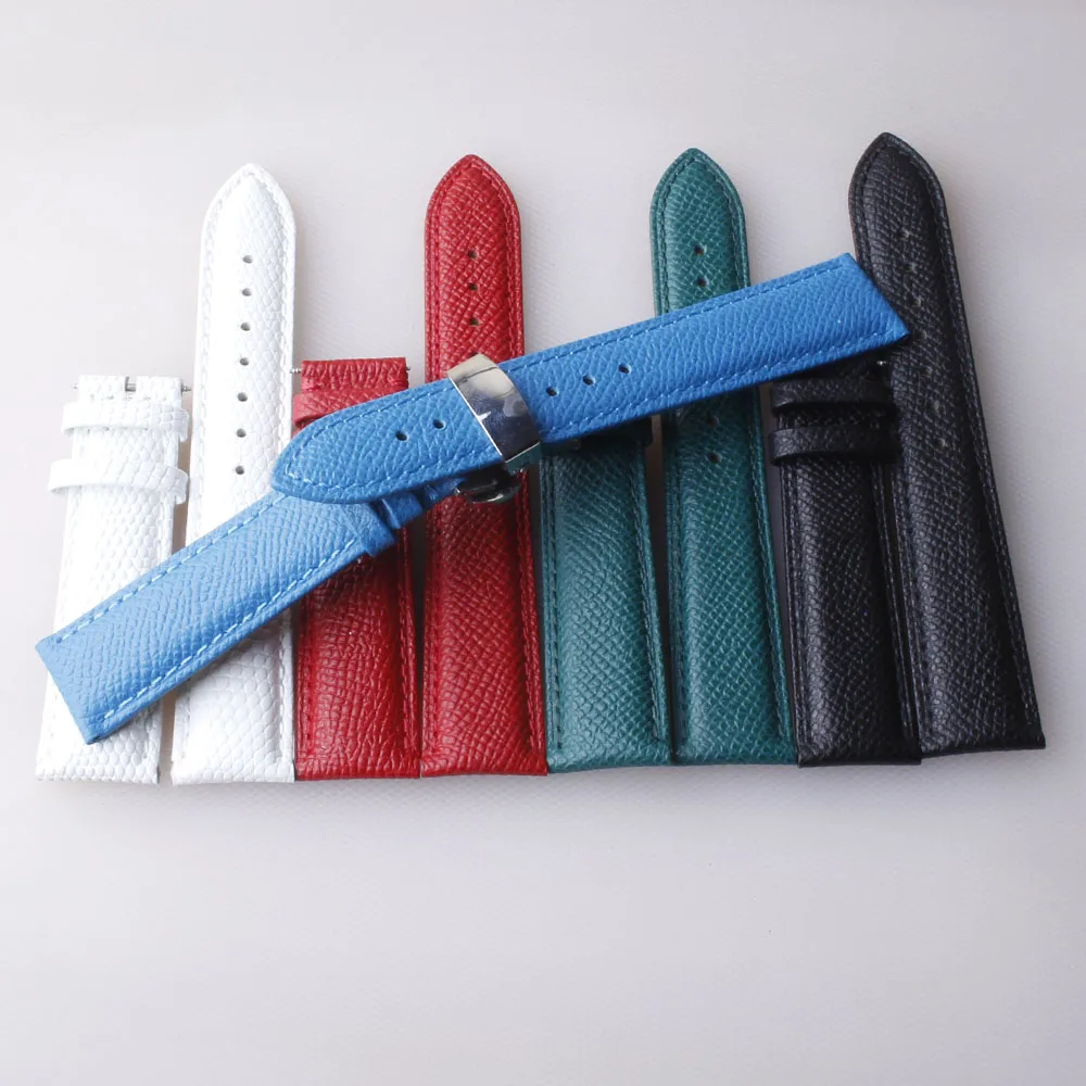 

Fashion Lizard Texture Leather Watchband butterfly Buckle Watch Straps Bracelets 14mm 16mm 18mm 20mm Red Orange Black Blue Green