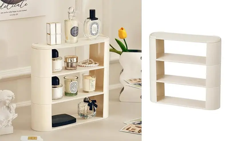 

Shelf for Desk Organization Multifunctional Cosmetic Rack Space-Saving Perfume Storage Holder Desk Decor Kitchen Organization