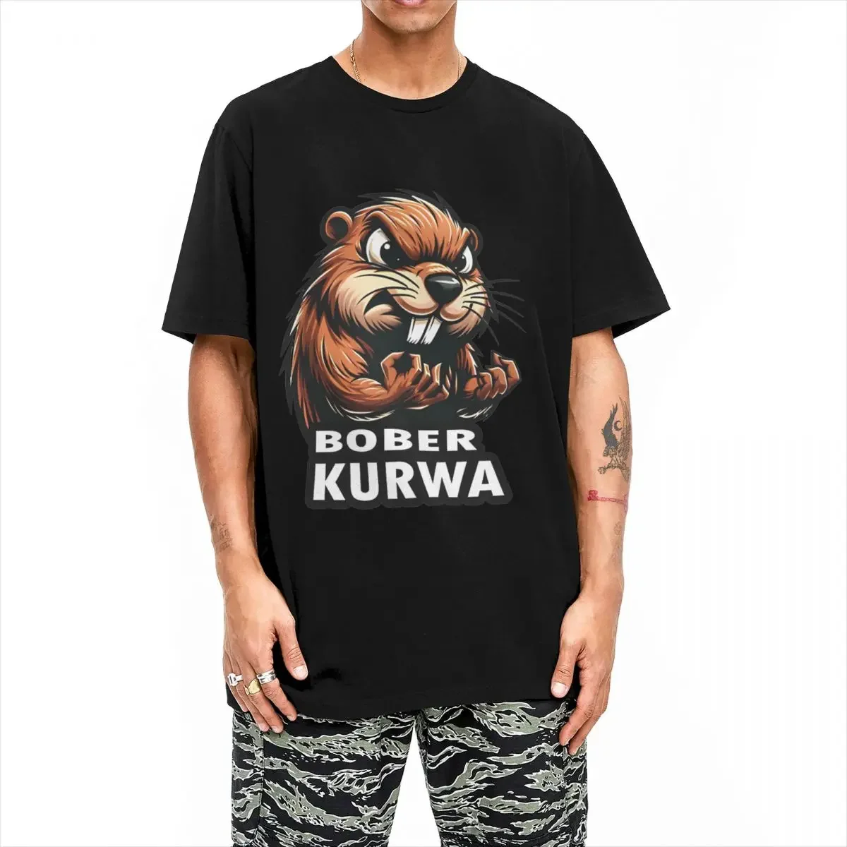 Мужская футболка Bober Kurwa футболки Harajuku kurva летние уличная одежда из чистого хлопка
