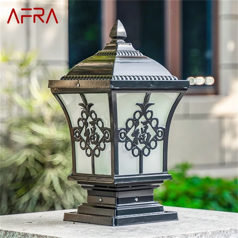 

AFRA Outdoor Classical Post Light Retro Waterproof Pillar LED Wall Lamp Fixtures for Home Garden