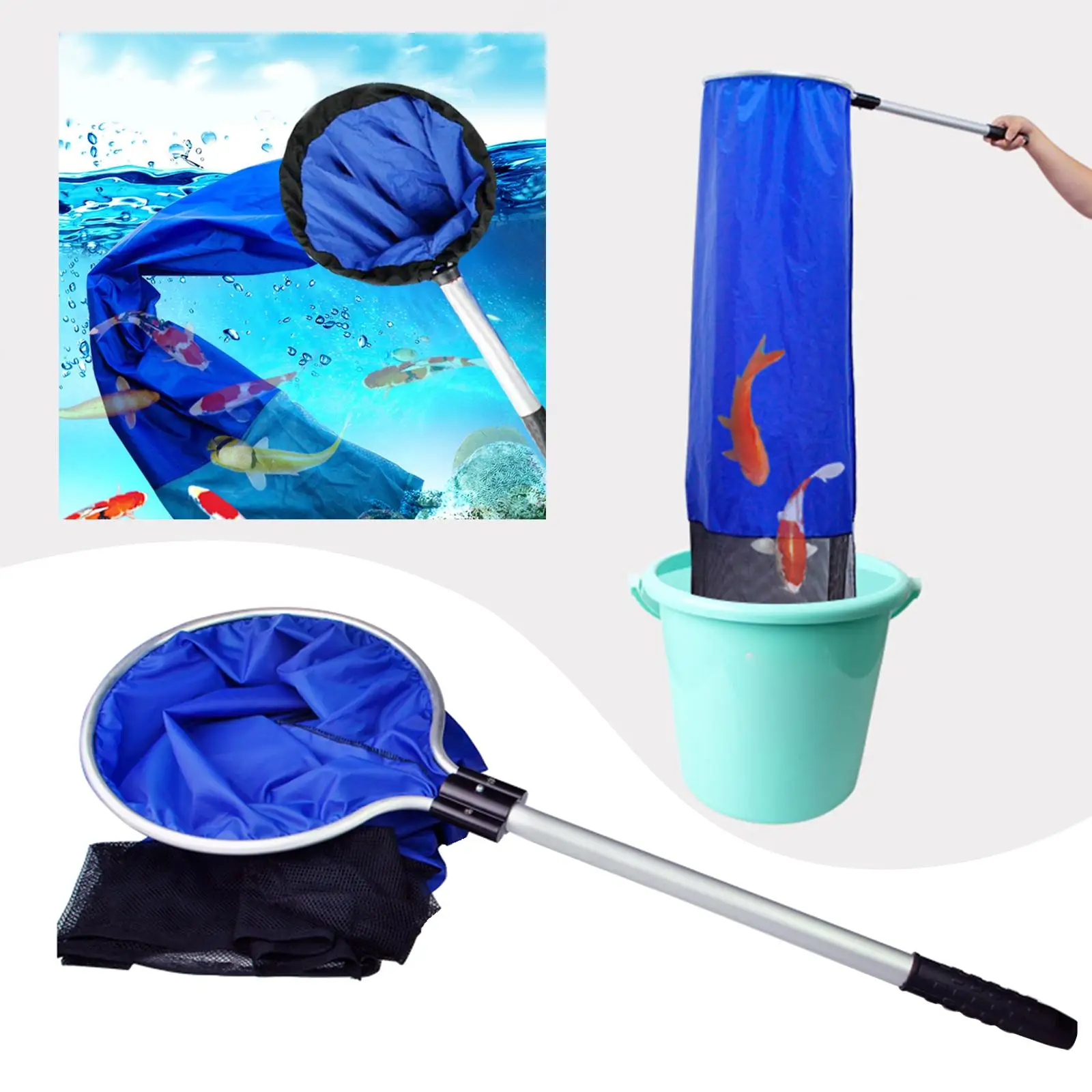 

Large Fishing Net Freshwater Saltwater Aquarium Net for Bass Catfish Fly