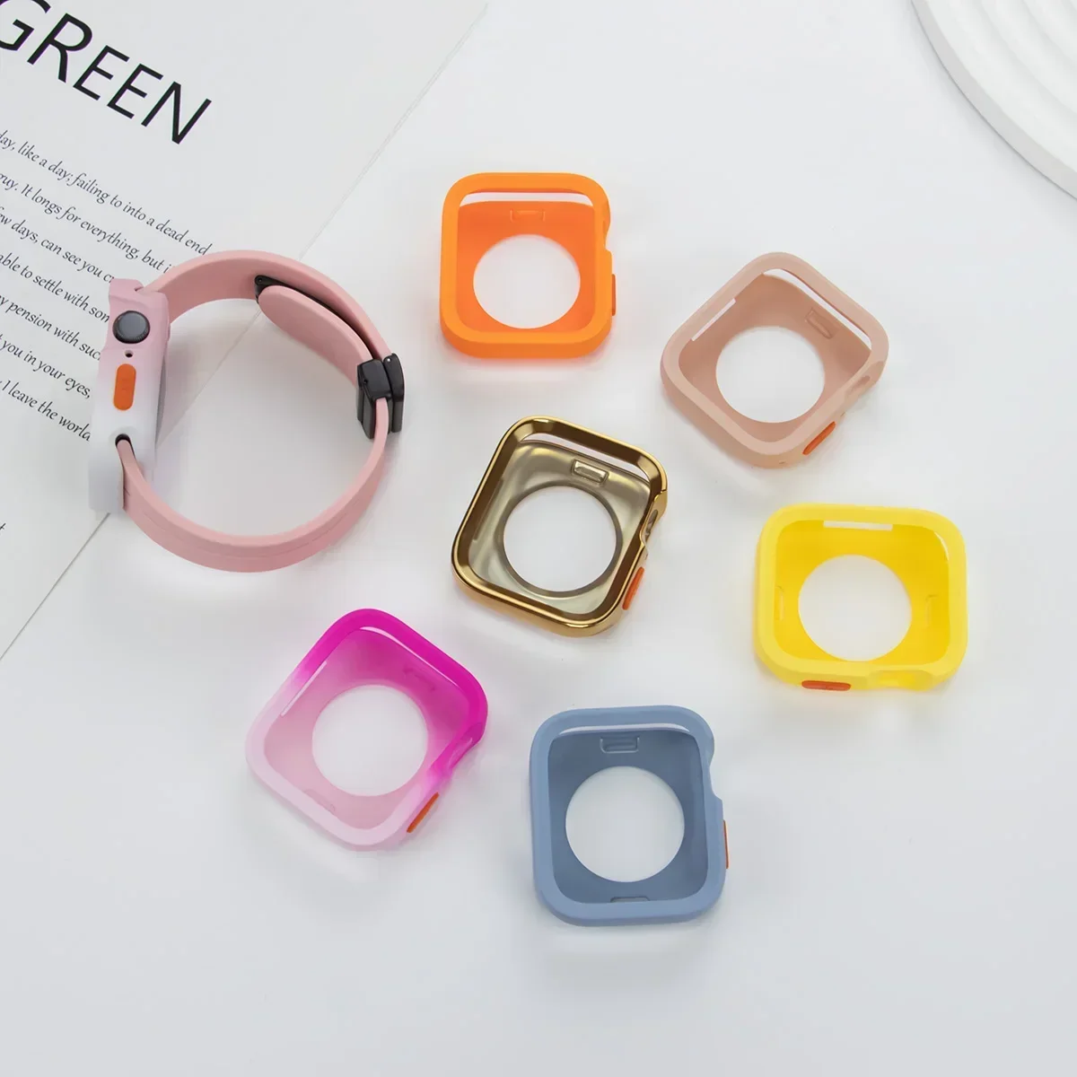 Фото Мягкий силиконовый чехол Candy для Apple Watch Cover 46 мм 42 мм 49 45 41 мм Защита для Iwatch Ultra 3 Series 11 10 9 8 7 6 Se Armor №2
