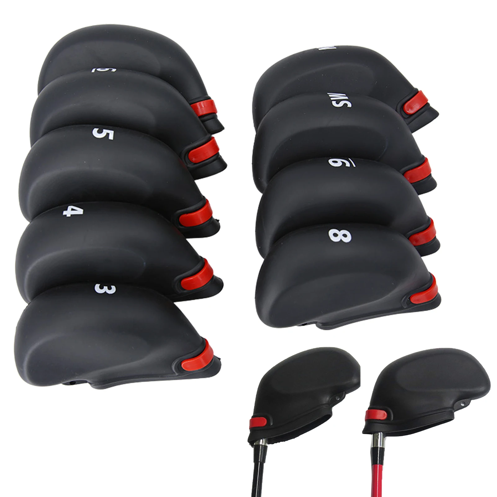 

9pcs Golf Irons Club Head Covers Wedge Iron Protective Head Cover Golf Driver Protective Head Cover For Golf Accessories