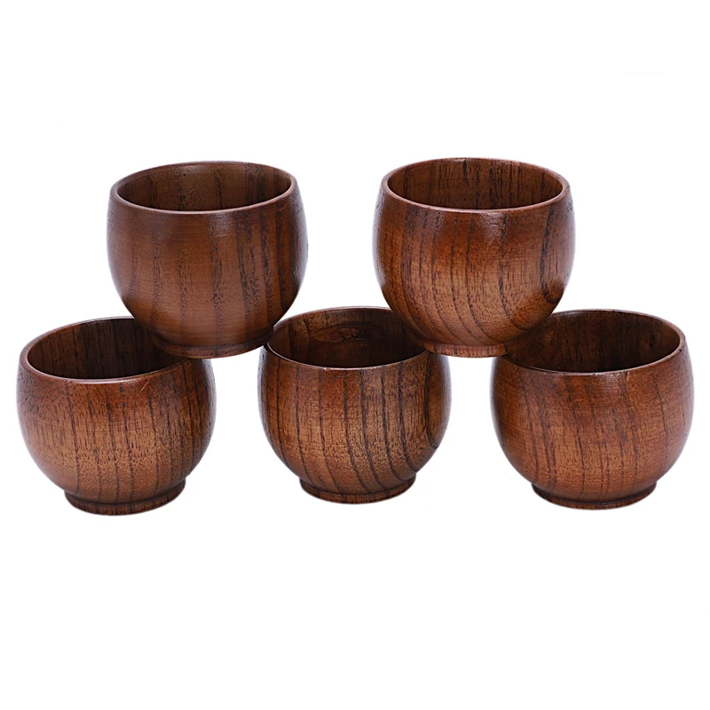 

5Pcs Creative Tea Set Small Wooden Cup Small Cup Green Wooden Cup With Natural Wood Wine Cup Wooden Tea Drinking Cup