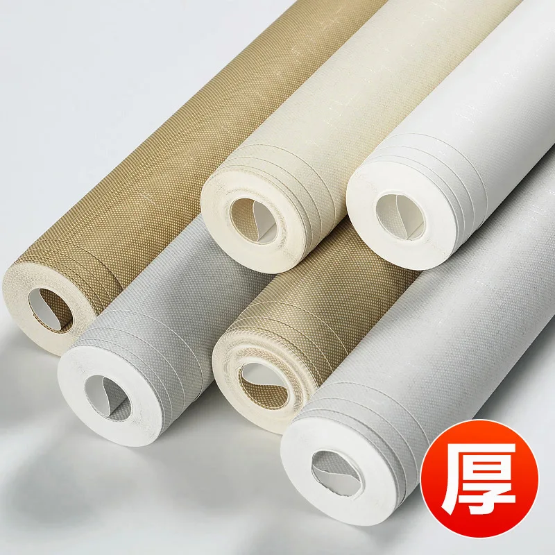 

Утолщенные нетканые льняные обои с узором однотонные простые нетканые обои настенные бумаги домашний декор