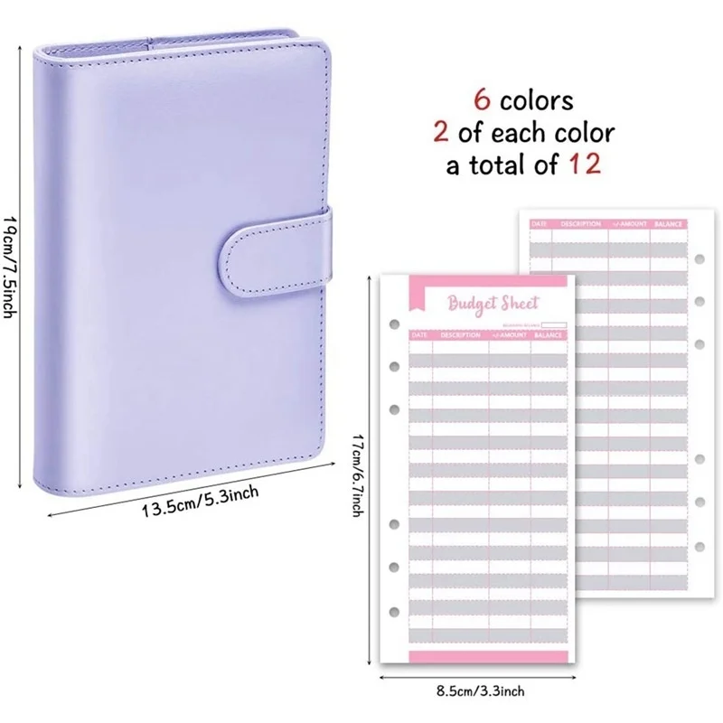 

2022 New A6 Binder Zipper Bag Macaron Notebook Set Leather PU Loose-leaf Book Hand Ledger Office School Supplies