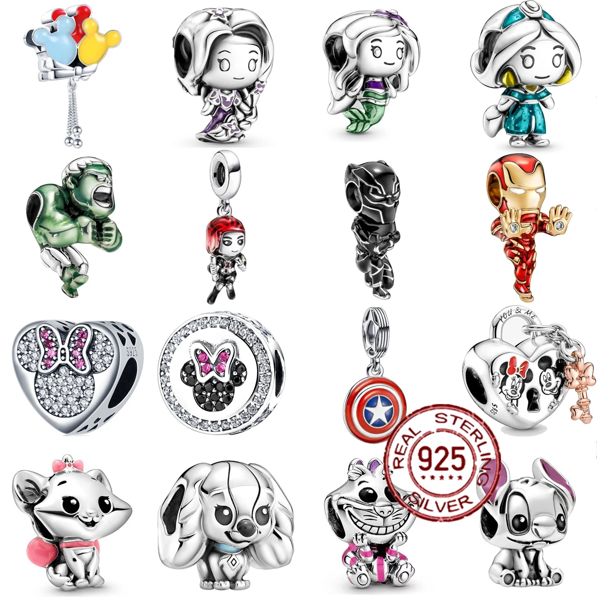 

New 925 Sterling Silver Hero Series Cartoon Charms Fit Original Pandora Bracelet Beads Charm Necklace Trinket DIY Women Jewelry