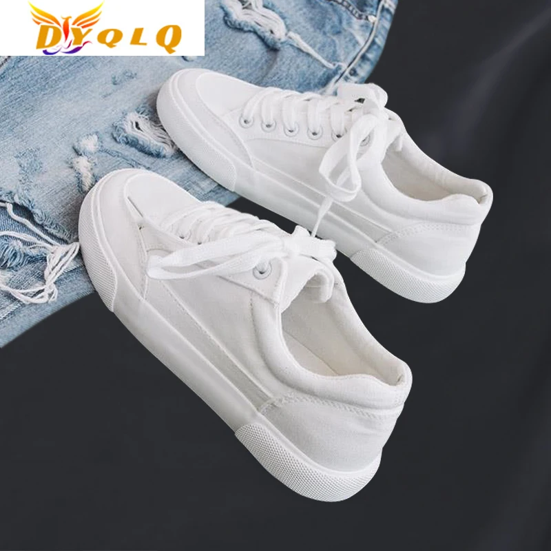 

2022 Summer New All-match Casual Small White Tide Shoes Female Canvas Student White Shoes Cloth Shoes Popular Sneakers Trend