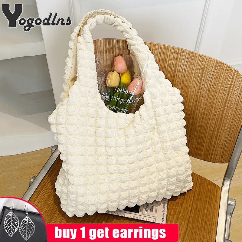 

Women Plaid Shoulder Bag Summer Travel Cotton Large Capacity Handbag and Purse For Female Armpit Hobos Bags Shopper Tote