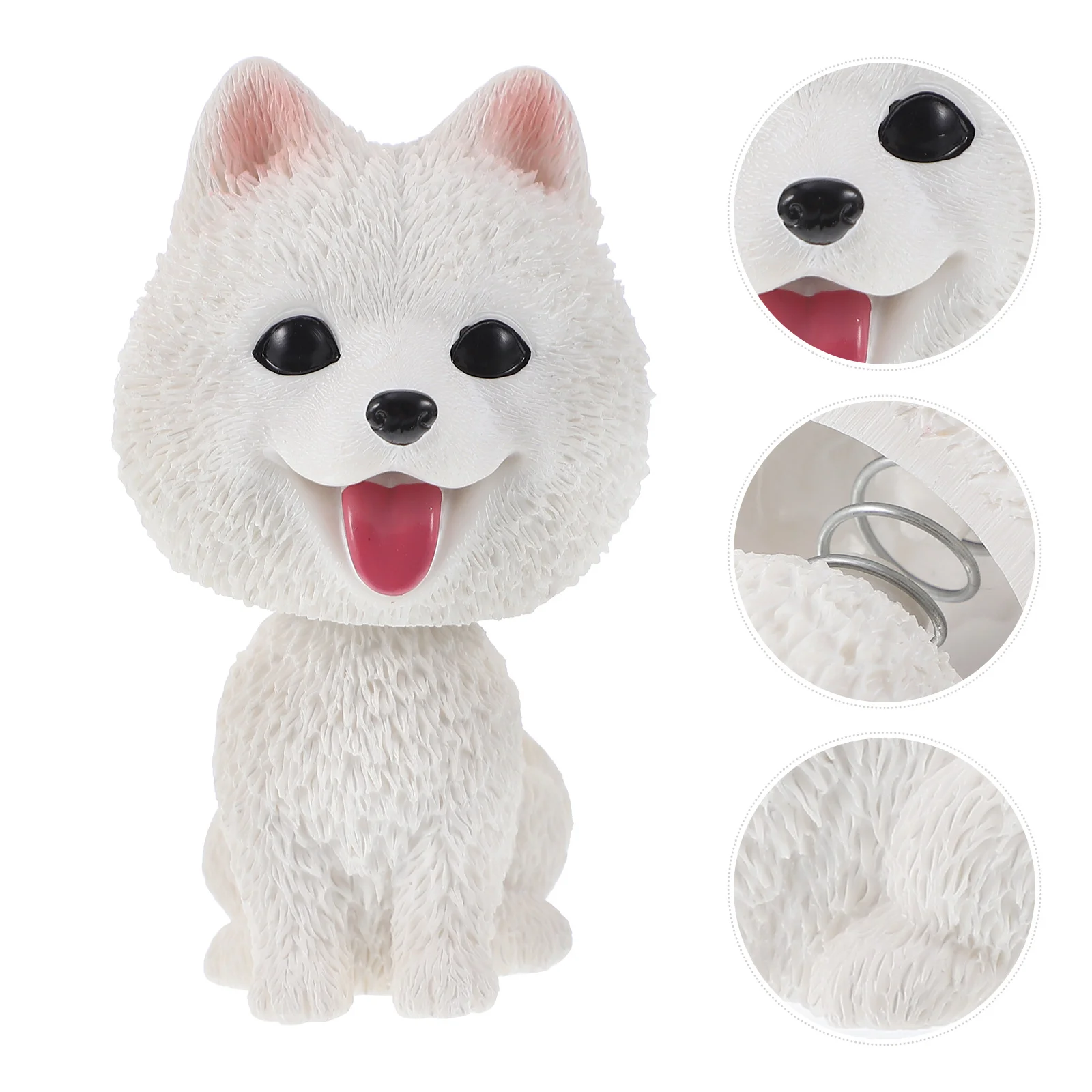 

Dog Car Head Shaking Puppy Ornament Decor Dashboard Figurines Statue Sculpture Desktop Miniatures Adornment Samoyed Toys Dancing