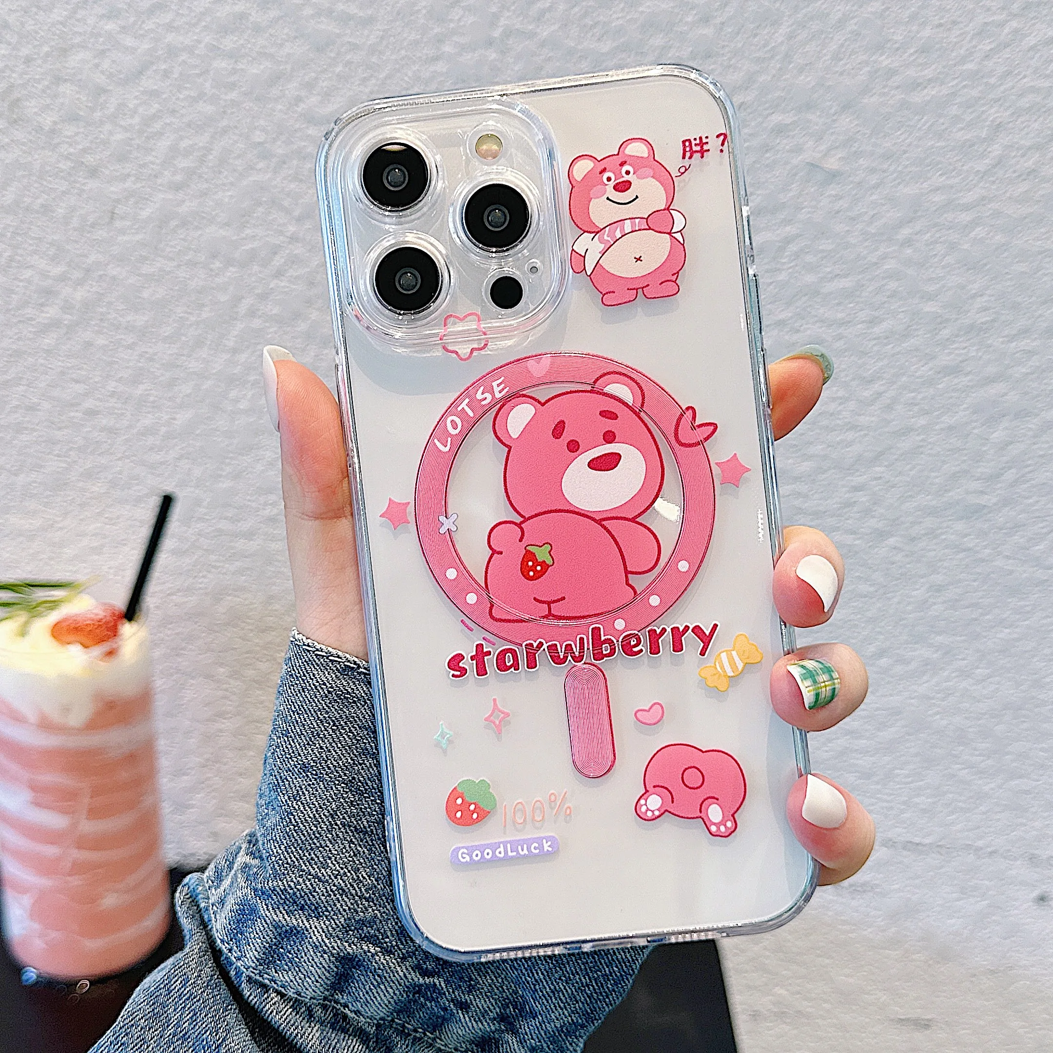 Disney New Cute Winnie Losto Magsafe Магнитный чехол для телефона Samsung Galaxy S24 S23 S22 S21 S20 FE Plus Ultra 5G Soft