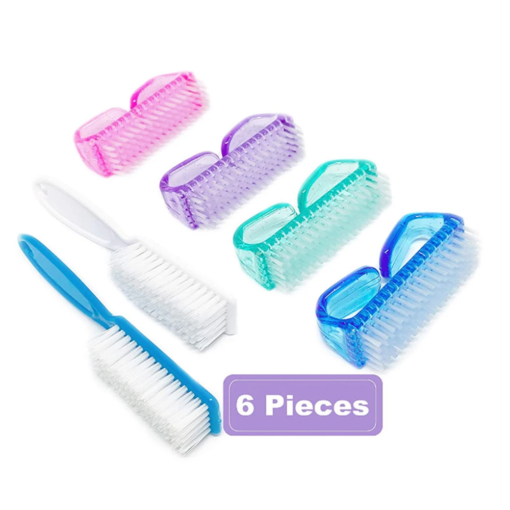 Nail Art Manicure Pedicure Soft Remove Dust Plastic Cleaning Nail Brushes File Tools Set