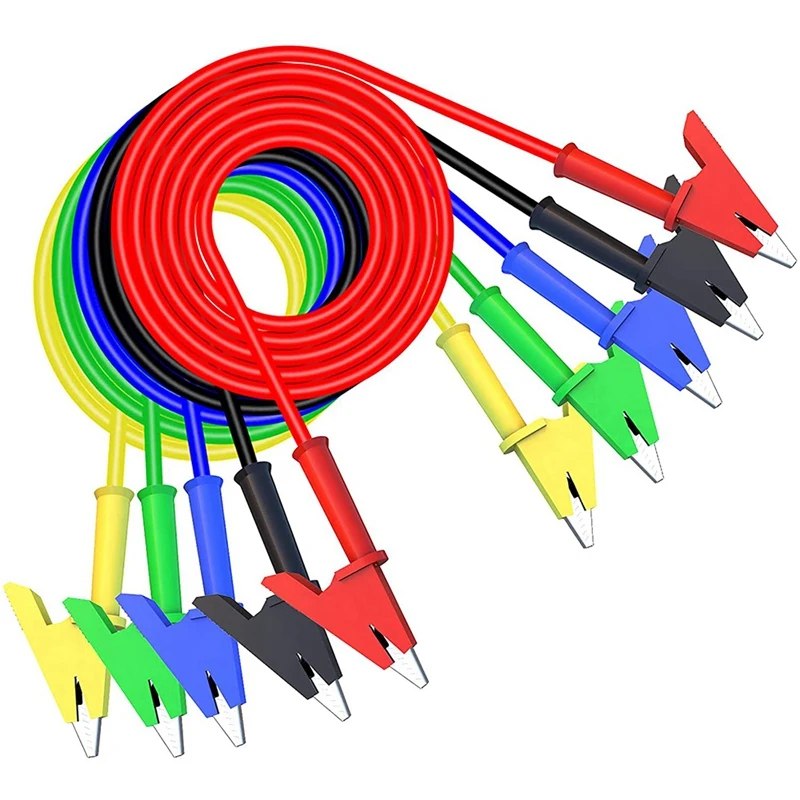 

Измерительные выводы, двухсторонние зажимы типа «крокодил», гибкие кабели повышенной прочности для тестирования мультиметра, 5 цветов