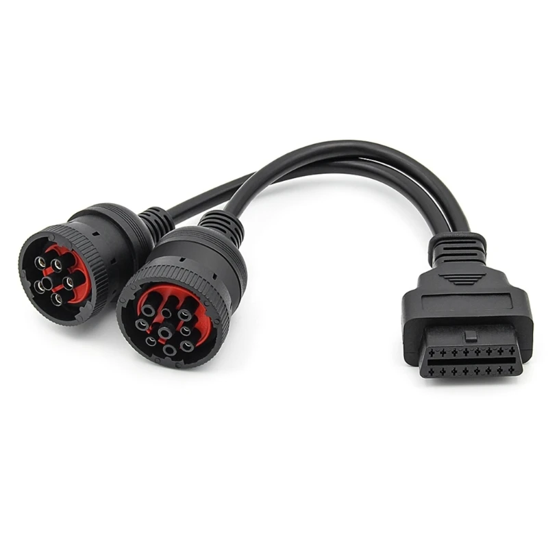 

6-контактный 9-контактный адаптер OBD2 16-контактный OBD J1939 J1708 J1587 разделенный Y-кабель для грузовых автомобилей диагностический адаптерный кабель