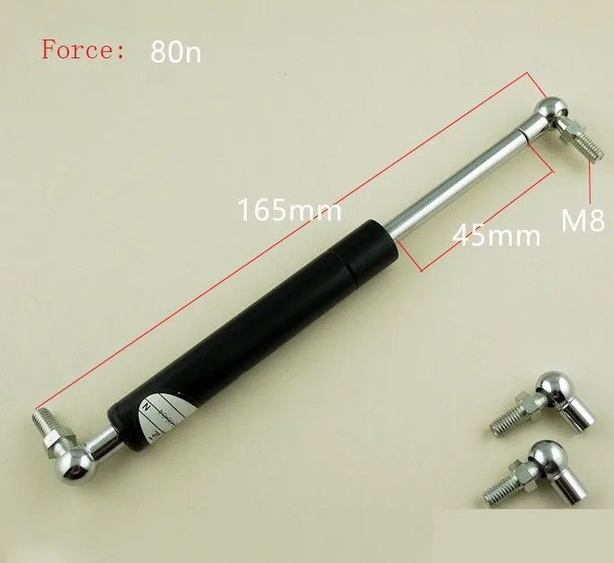 

free shipping 165mm central distance, 45mm stroke, Ball End Lift Support Auto Gas Spring, Shock absorber 80n
