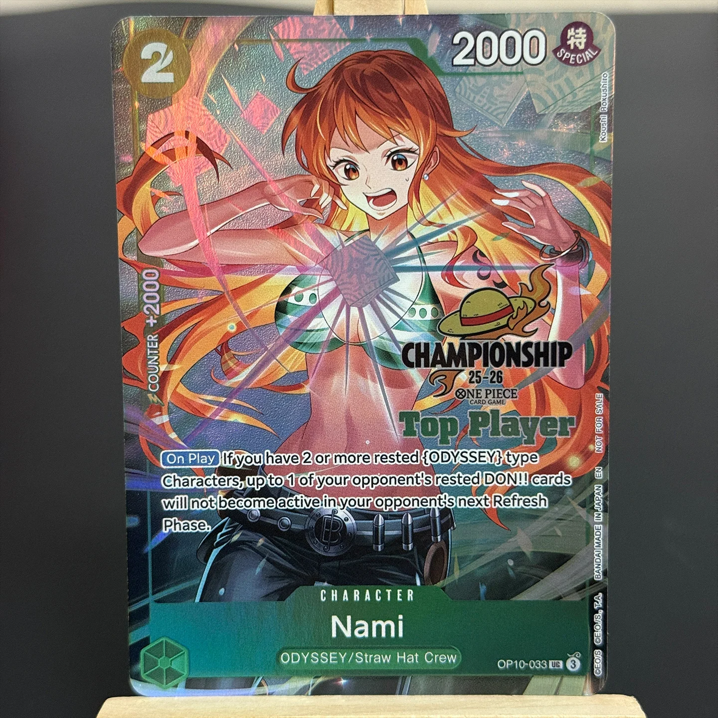 Фото Коллекционная карта One Piece TCG OPCG на английском языке: Нами UC OP10-033, набор Top Player Pack CS 25-26, фольгированная карта-прокси №2