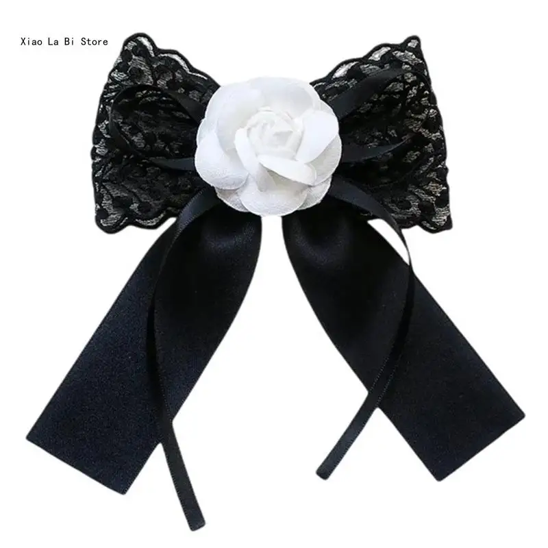 Элегантный галстук-бабочка с кружевной лентой для девочек брошь на булавке