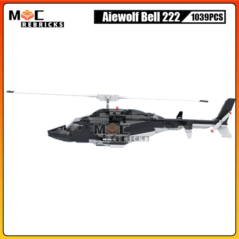 Конструктор Airwolf Bell 222 MOC из сериала сделай сам