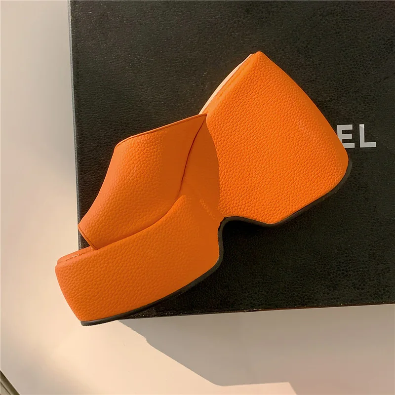 Outside Slippers Women 2023 Summer New Fashion Open Toe Platform Wedges High Heel Mules consice Sandals Shoes