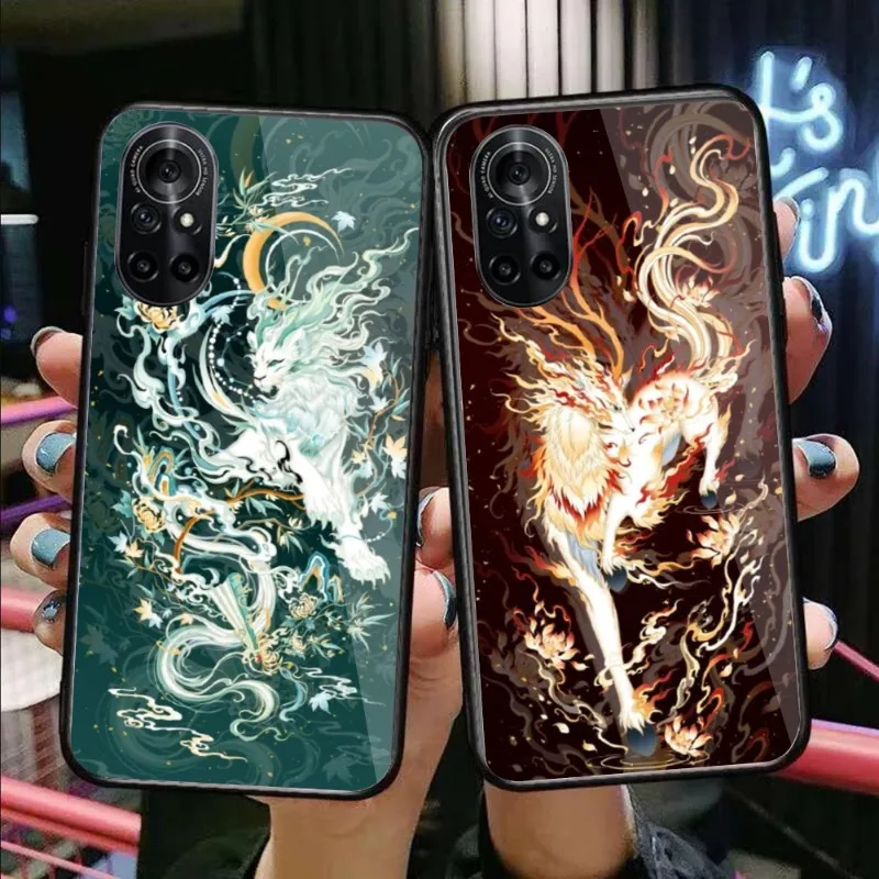 

Alien Animals Phone Case For Huawei P50 P40 P30 P20 Pro Mate 40 30 20 Pro Nova 9 8 7 PC Glass Phone Cover