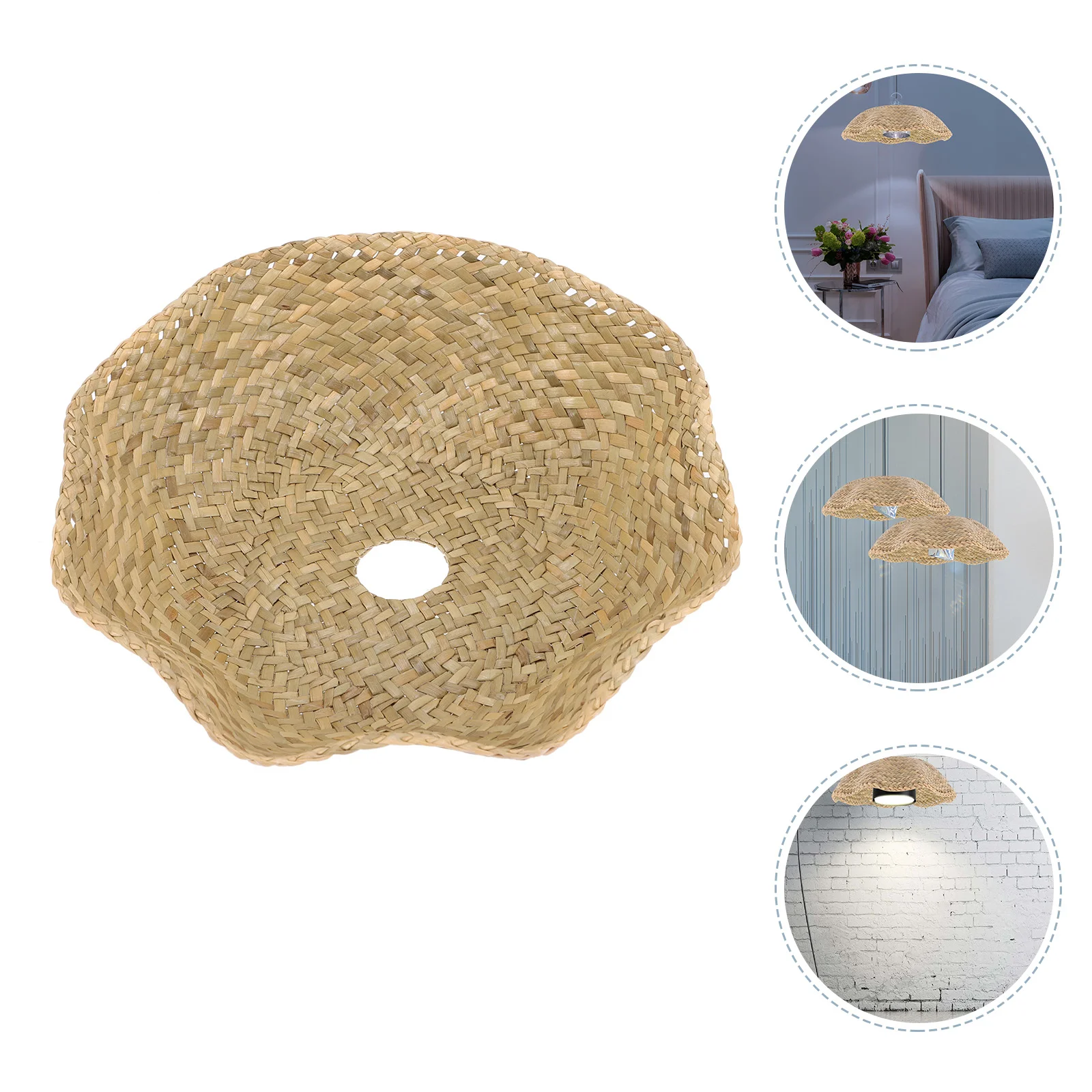 

Lampshade Straw Braided Light Shade Chandelier Lampshade Hanging Lamp Shade Woven Lamp Shade For Light Hotel Lamp Home