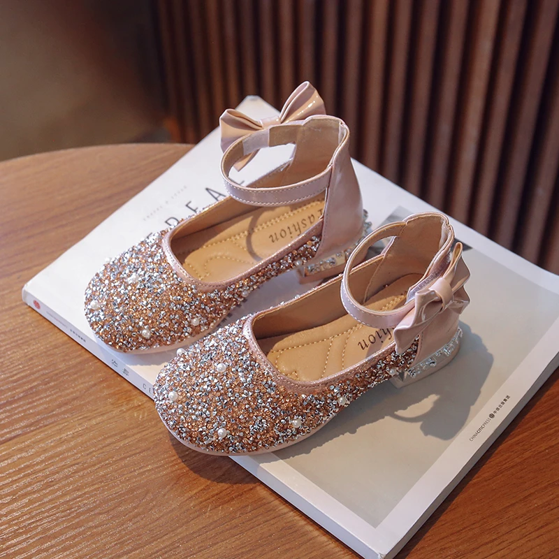 

Spring Autumn New Girls' Fashionable Crystal Shoes Children's Fashion Rhinestone Soft Sole Stage Performance Shoes