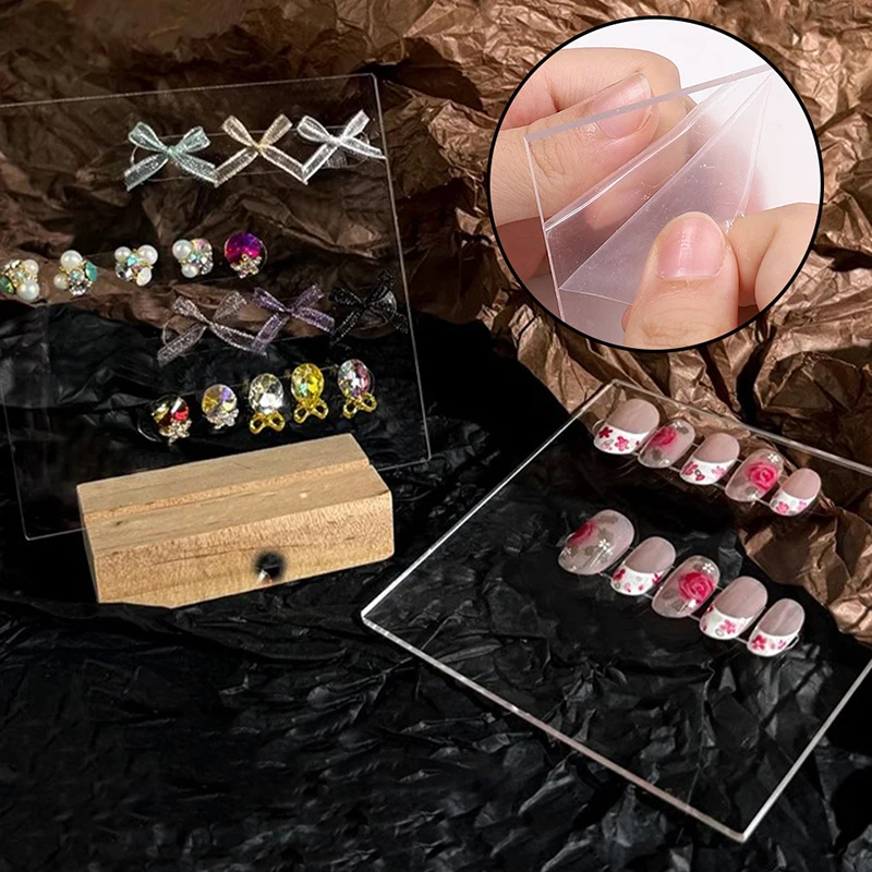 Доска для дизайна ногтей из цельного дерева акриловая рабочая стойка подставка