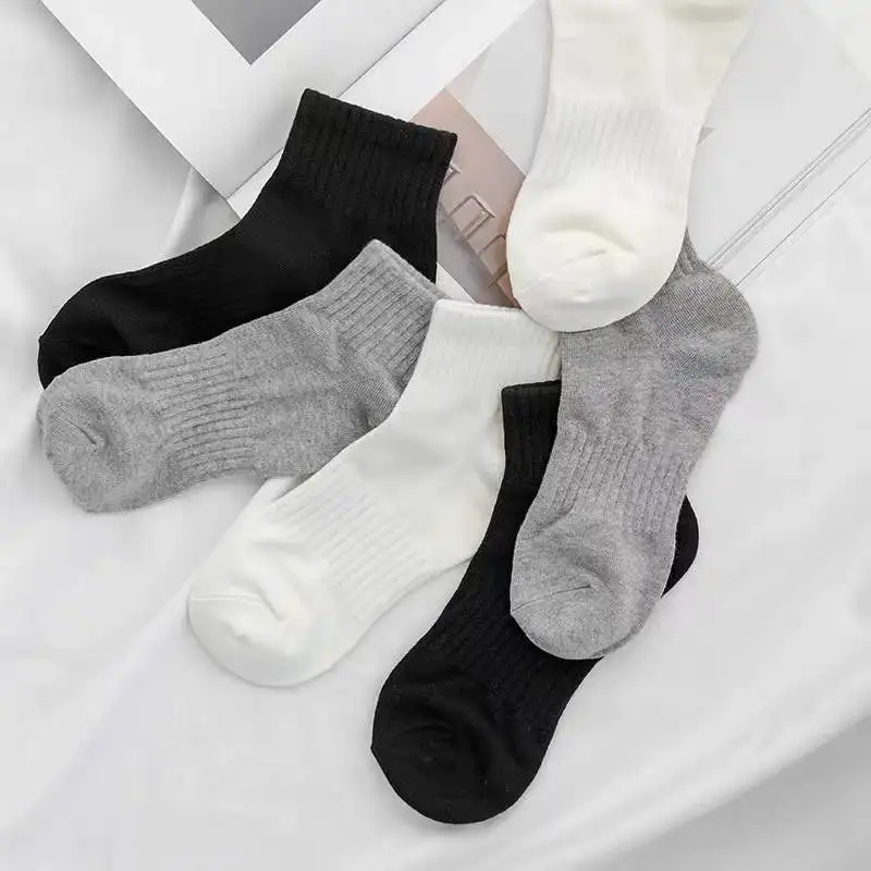 

2022 Spring Summer All Season Women's Men Unisex Fashion Sport Soft Solid All-Match Lovely Casual Comfortable Socks 6Pcs