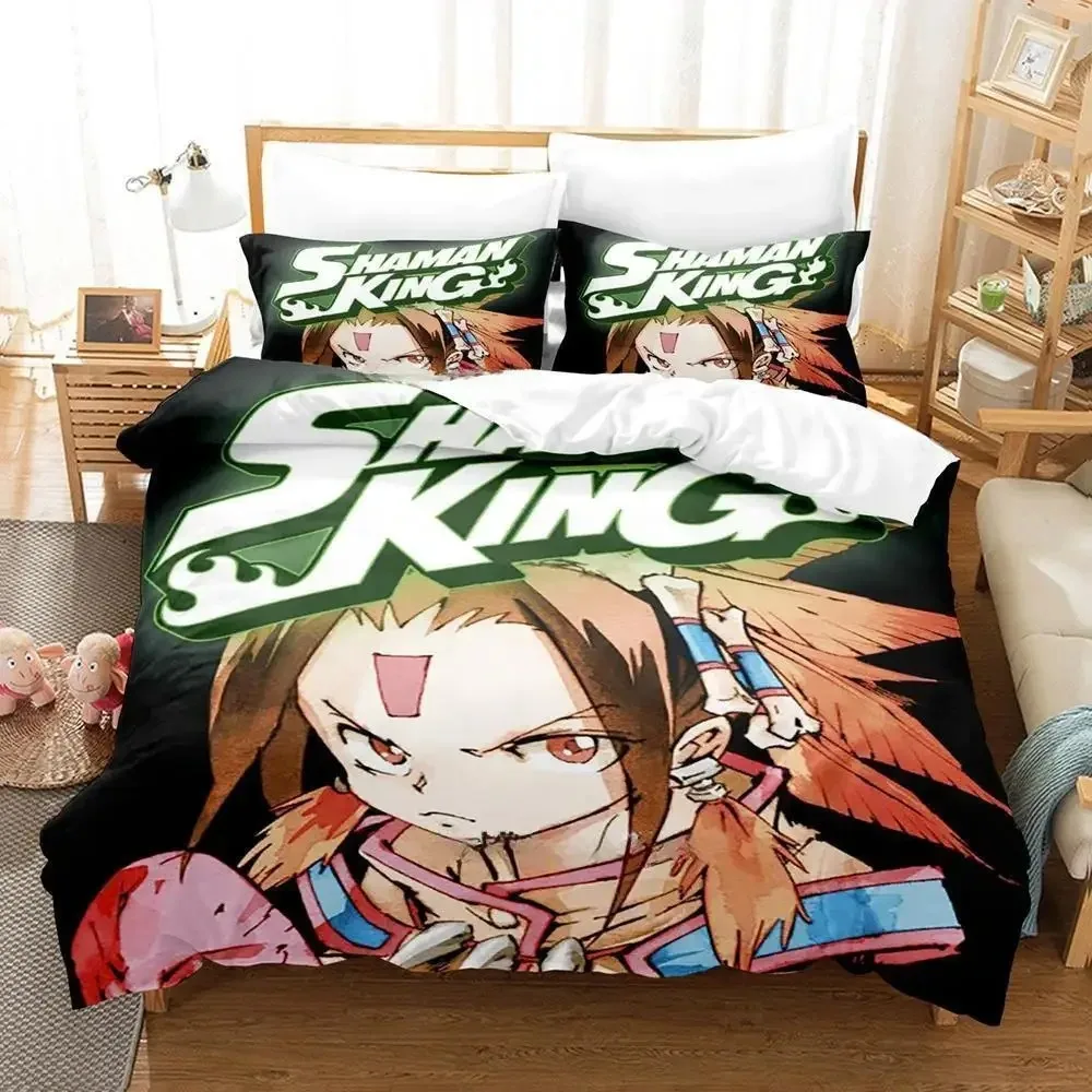 New Shaman King Bedding Set Single Twin Full Queen Size Bed Adult Kid Bedroom Duvet cover Sets 3D Anime Sheet