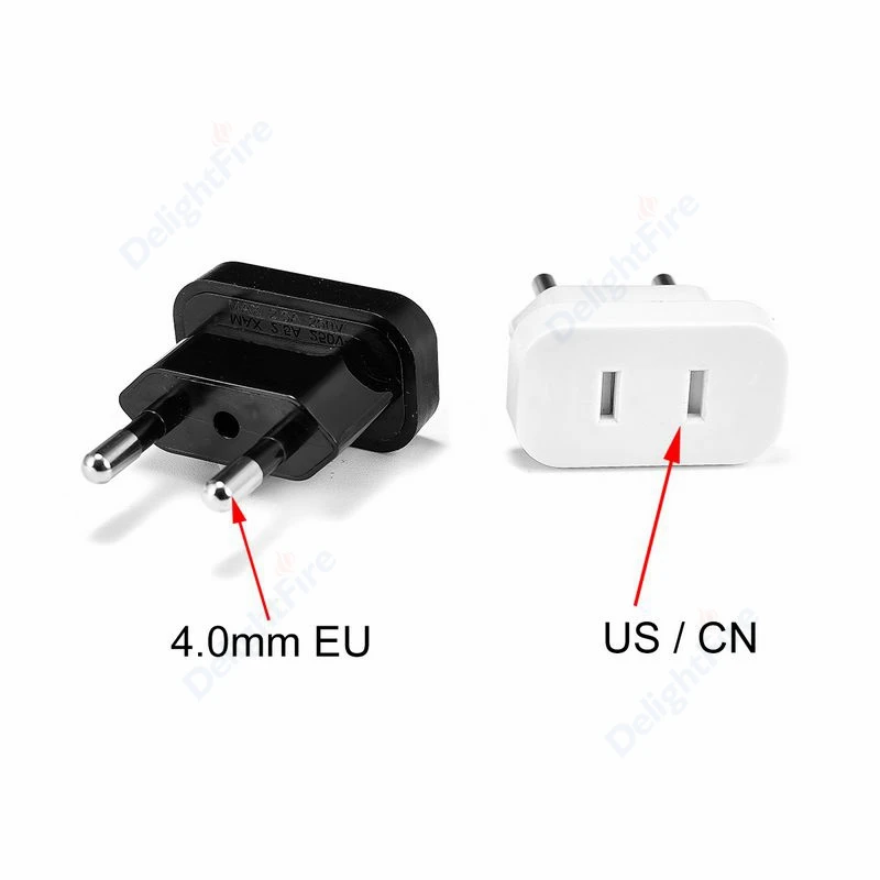 1pcs EU Plug Electrical Socket Power Converter 4.0/4.8mm Travel Charger Sockets Adapter US to Euro AC Electric Charging - купить по