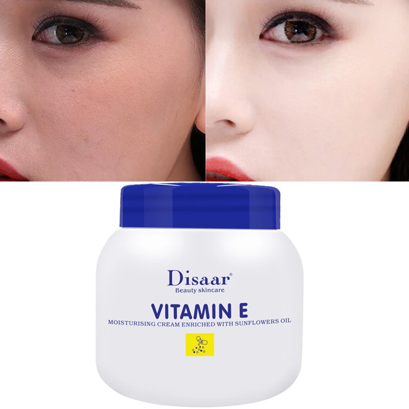 

Vitamin E Cream Natural Lasting Moisturizing Nourishing Firming Brighten Anti-Aging Whitening Body Lotion Face Skin Care 200ml