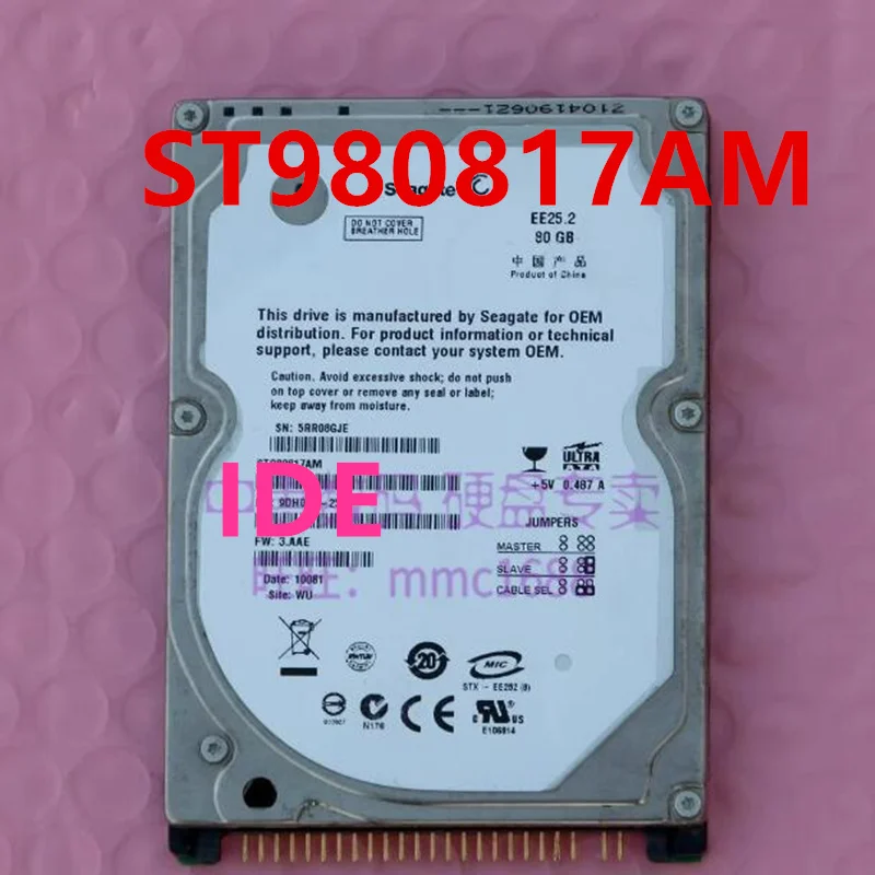 

Original 90% New Hard Disk For SEAGATE 80GB IDE 2.5" 5400RPM 2MB Notebook HDD For ST980817AM