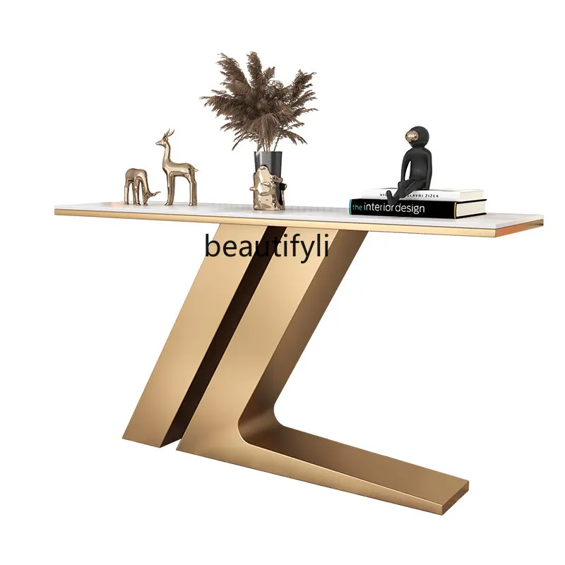 

Affordable Luxury Style Console Tables Minimalist Extremely Narrow a Long Narrow Table Lobby Italian Minimalist Curio Cabinet