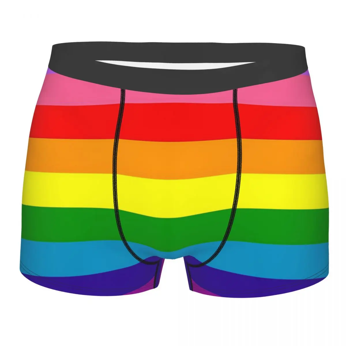 

Мужские боксеры короткие трусики-шорты Rainbow, мягкое нижнее белье с вертикальными линиями, мужские трусы Humor