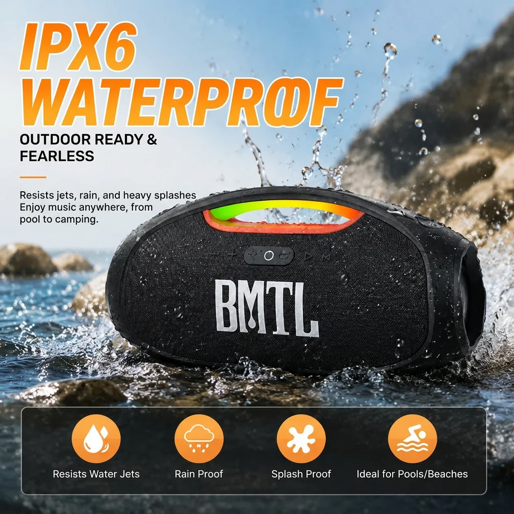 Беспроводная колонка BMTL Boom II 80-100W для улицы, Bluetooth-плеер, водонепроницаемый портативный сабвуфер, аудиоколонка. (art.: 3920dcfff4081) - 3920dcfff4081