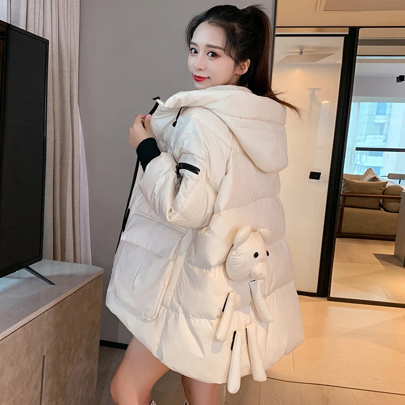 Enlarge 2023 Winter women's Hooded Korean Fashion Students 'cotton Jacket