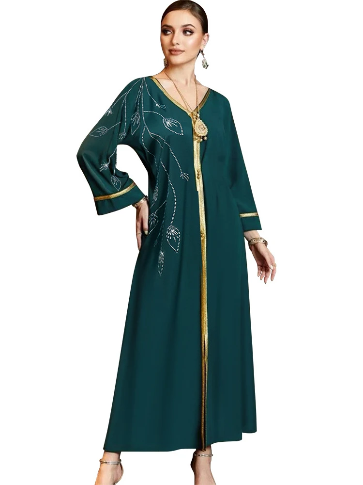 

Eid Саудовская Аравия мусульманское бриллиантовое платье Abaya Дубай Макси женское платье исламский кафтан халат Caftan Турция Abayas Рамадан Vestidos 2023