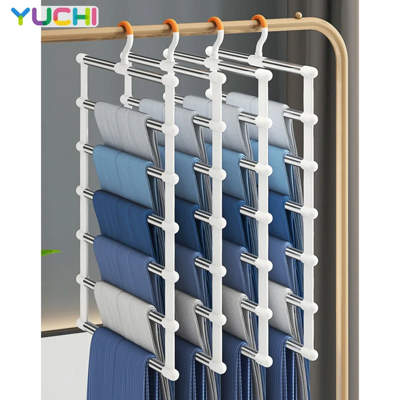 

Portable Trouser Hangers for Wardrobe Closet Clothes Organizer Clothing Pants Racks Multifunction Storage Racks Hangers