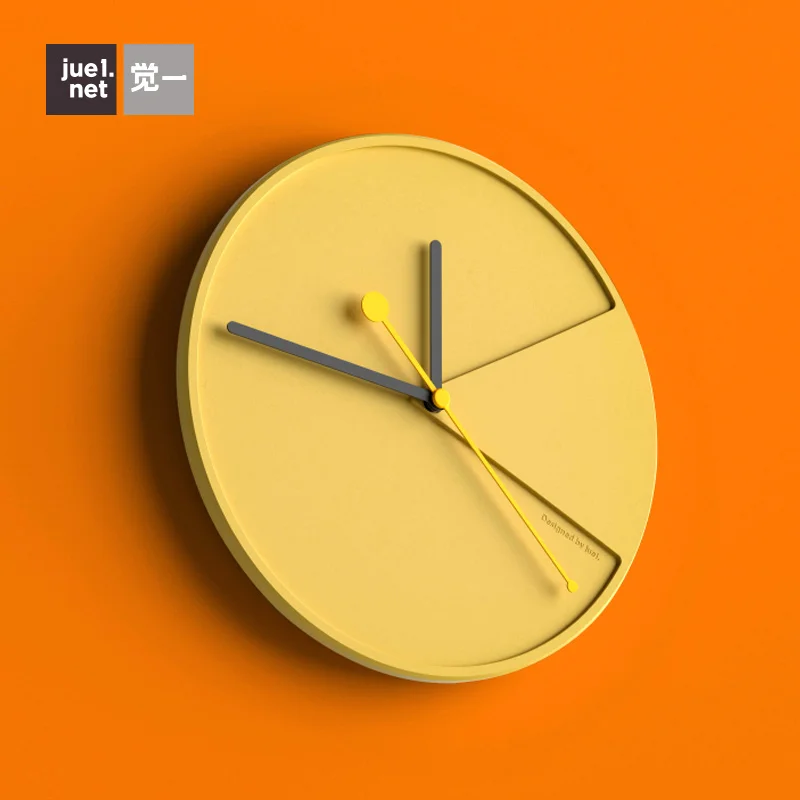 

Creative Cement Wall Clock Modern Design Living Room Nordic Yellow Silent 3d Watch Home Bedroom Clock Mechanism Gift Idea