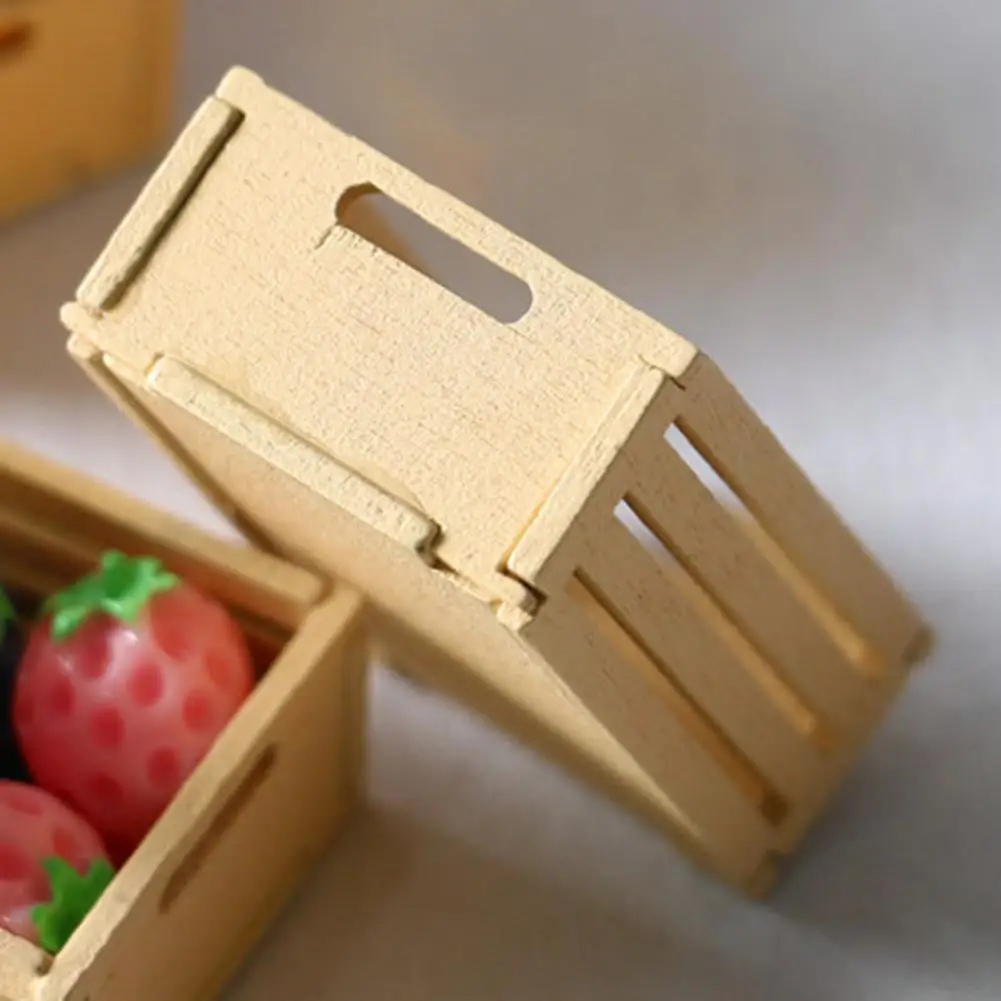 

Отличный ящик для хранения для кукольного домика, милый легкий Ящик для кукольного домика 1:12, Семейная Игрушка для кукольного домика