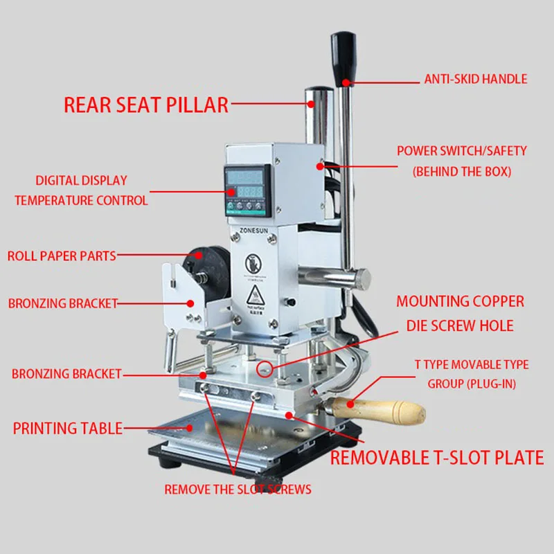 Ручной тепловой пресс цифровой бронзирующий станок для ПВХ-карт кожаных бумаг