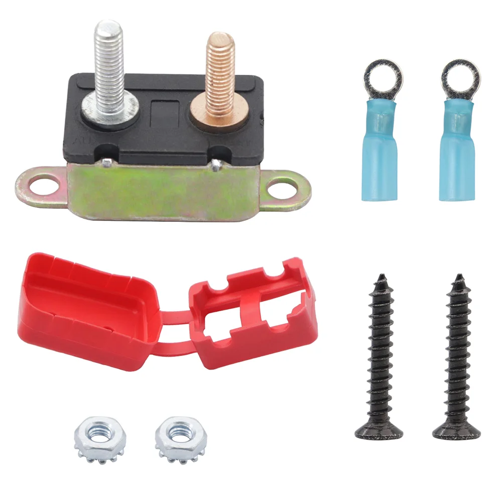 

1 Set Automatic Reset 30A 12V Circuit Breaker with Red Cover for Car Boat