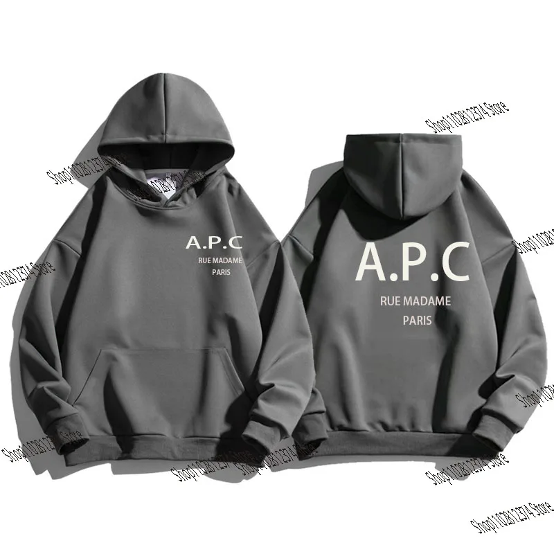 

A.P.C.Oversized RUE MADAMEPARIS Hoodeds Retro Men Sweater Korean Style Street Fashion Women Street Clothing Top Clothing Hoodeds