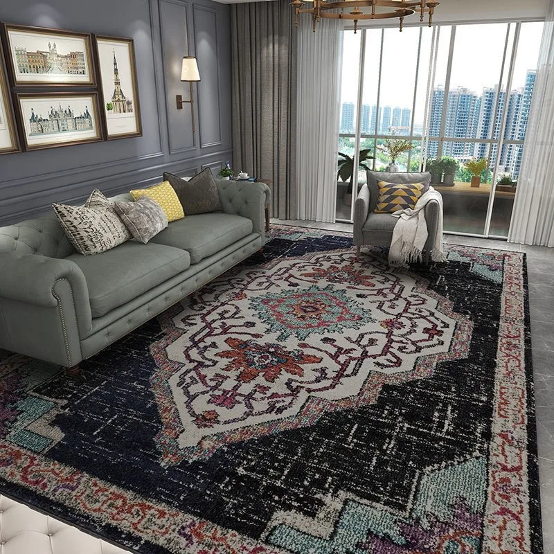 

Persian Vintage Carpet for Living Room BedrooMat Retro Style Carpet Pattern Home Office Table Craft Boho Morocco Ethnic Carpet