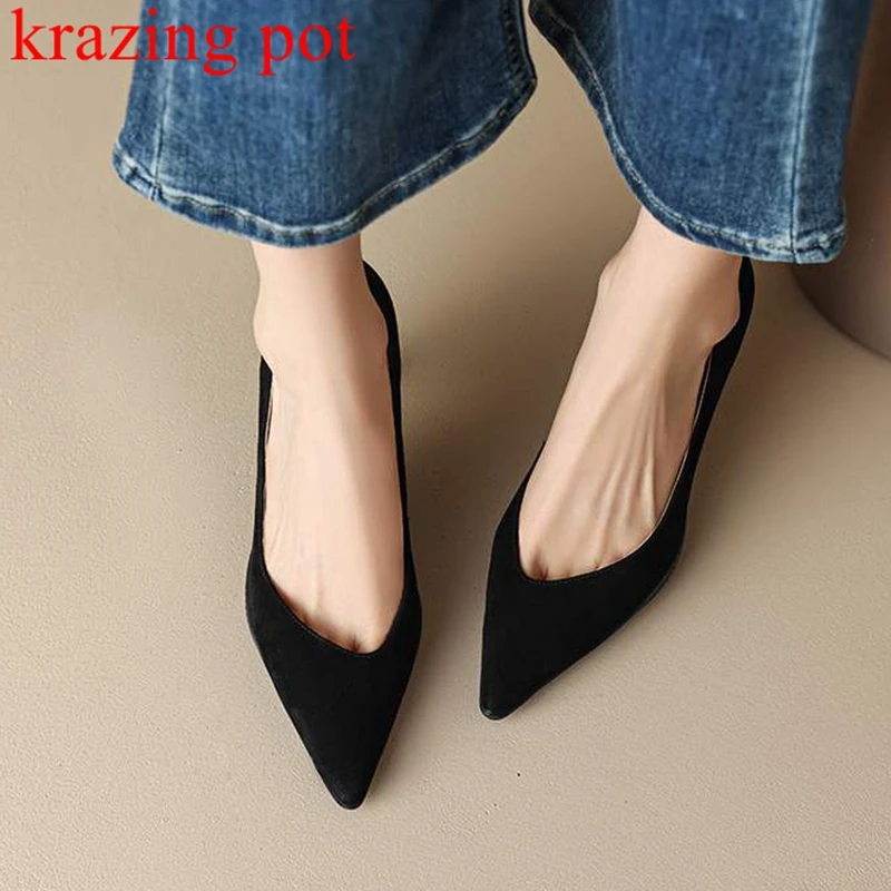 

Женские туфли-лодочки на шпильках, с острым носком, без застежки