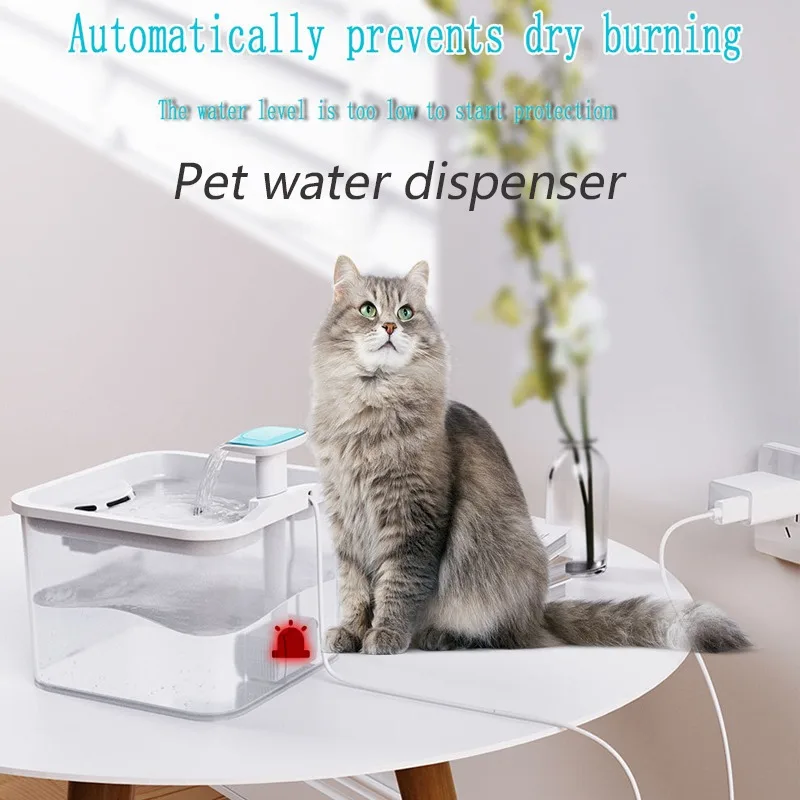 

2L Cat Water Fountain Auto Filter USB Electric Mute Drinker Bowl Recirculate Filtring Feeder Bottle Cats Dog Pet Water Dispenser
