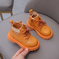 girls classic spring new kids socks boots 2022 pu solid color korean style all match boys children fashion non slip ankle boots